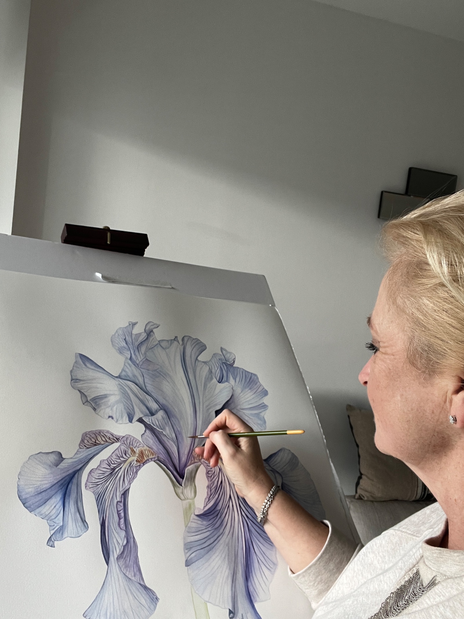 Inessa at work on a botanical study