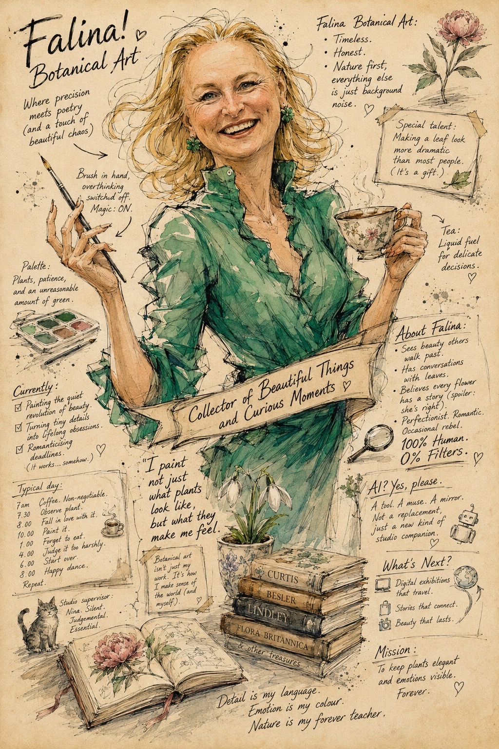 Falina Botanical Art — illustrated portrait of Inessa Falina